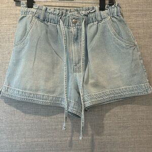 Madewell Light Blue Jean Shorts with Drawstring